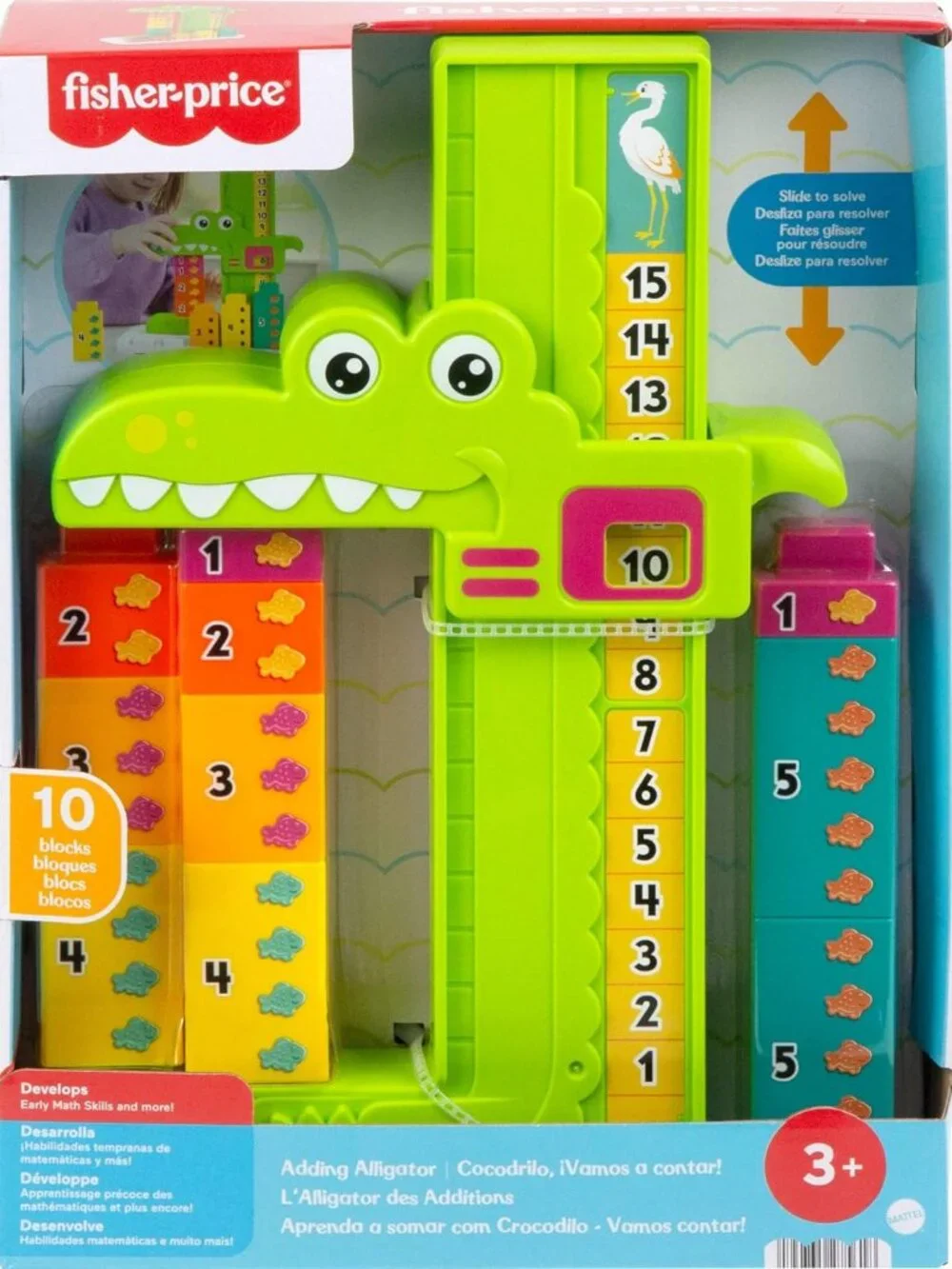 NEW Fisher-Price Alligator Counting Activity with 10 Stacking Blocks Preschool L